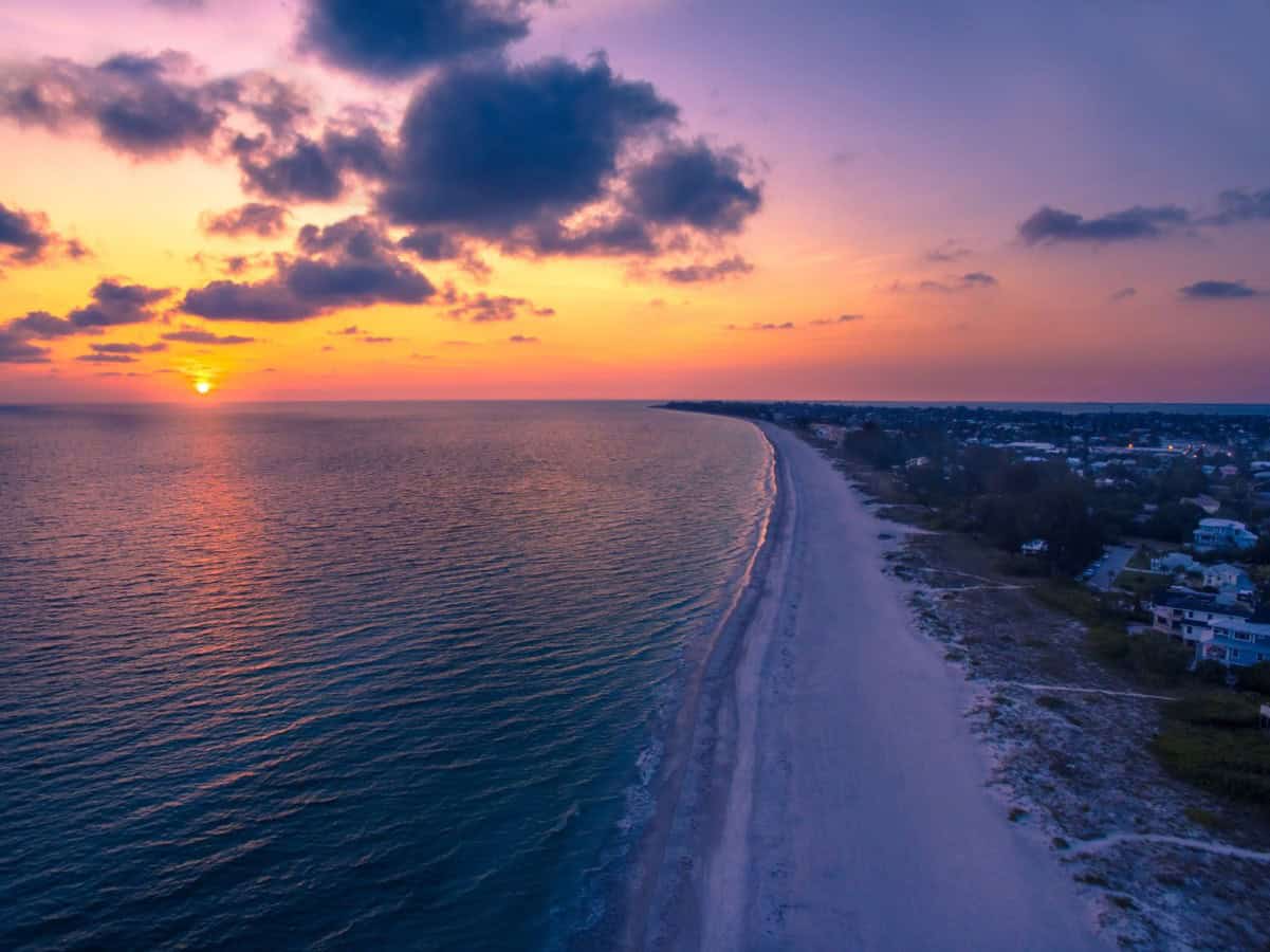 sunset on beach on Anna Maria Island