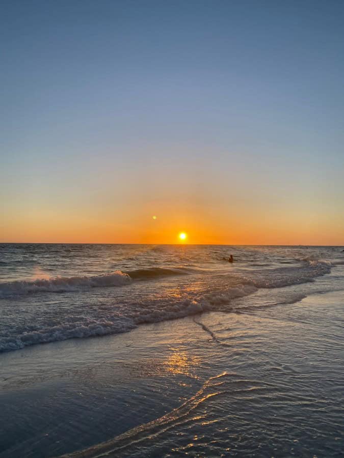 Gulf sunset at Manatee Public Beach on AMI
