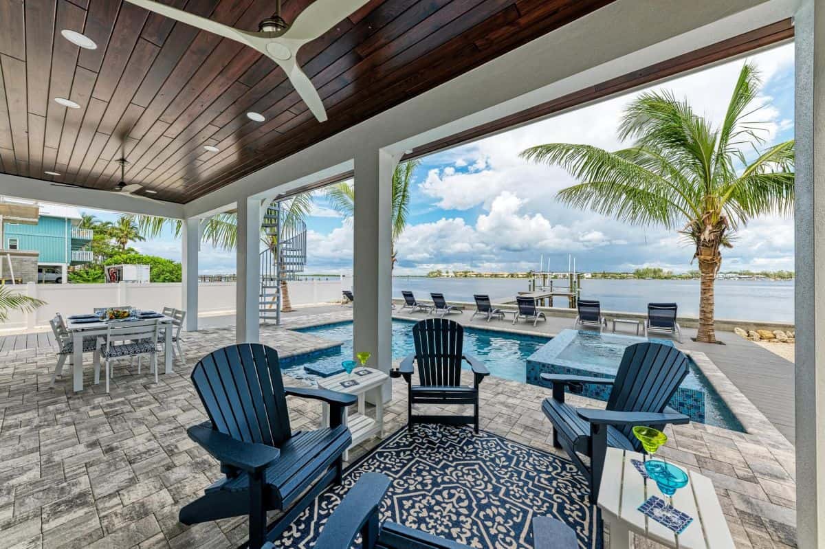outdoor pool area of AMI rental